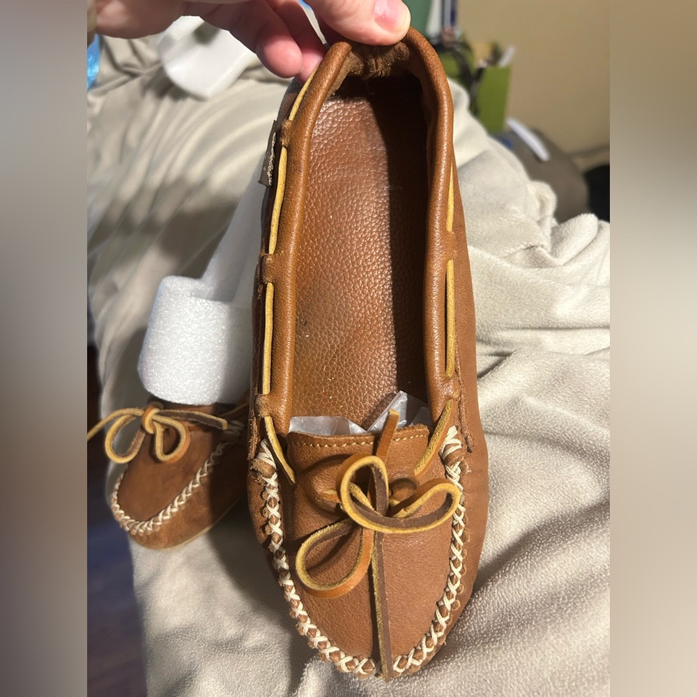 Moccasins Leather Cabela's size 8 Tan Western Nature Casual Tribal Boho